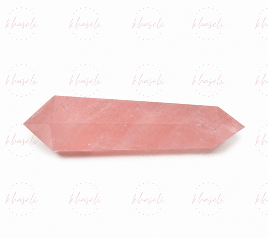 Punta Cuarzo Rosa biterminada