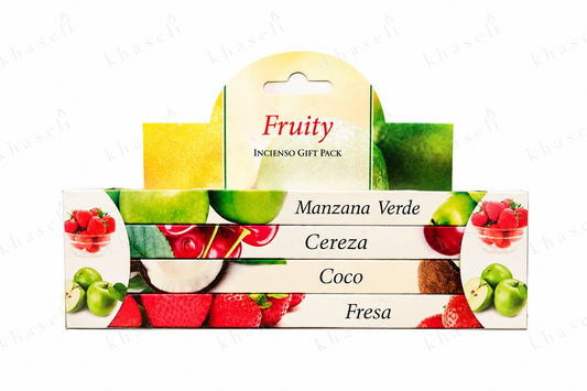 Pack de Inciensos Frutales – Manzana Verde, Cereza, Coco y Fresa - Incienso Aromático para Relajación y Bienestar