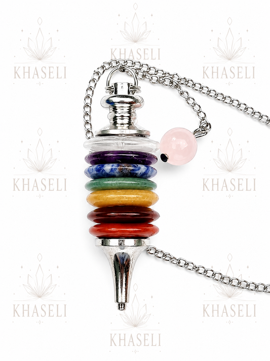 Péndulo Esotérico de 7 Chakras Natural - Radiestesia, Adivinación y Equilibrio Energético
