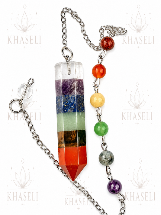 Péndulo Esotérico de 7 Chakras Natural - Radiestesia, Adivinación y Equilibrio Energético