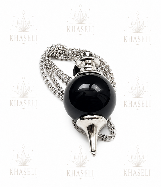 Péndulo Esotérico de Obsidiana Natural - Radiestesia, Adivinación y Equilibrio Energético