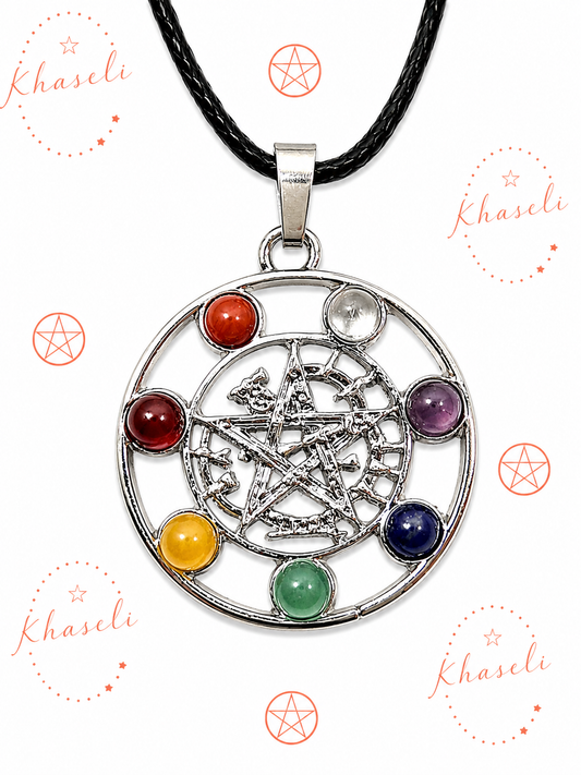 Colgante Pentagrama de los 7 Chakras – Protección y Equilibrio Energético