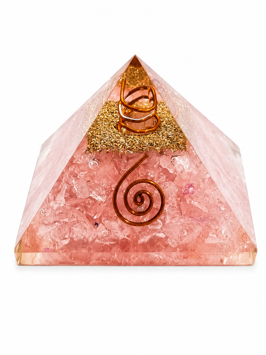 Pirámide de Orgonita Cuarzo Rosa