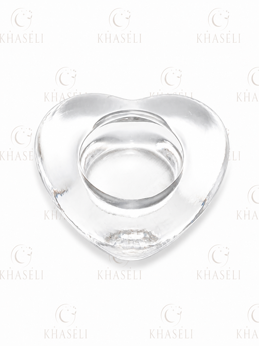Portavelas de Cristal Corazón Transparente - Elegancia, Amor y Armonía para tu Altar