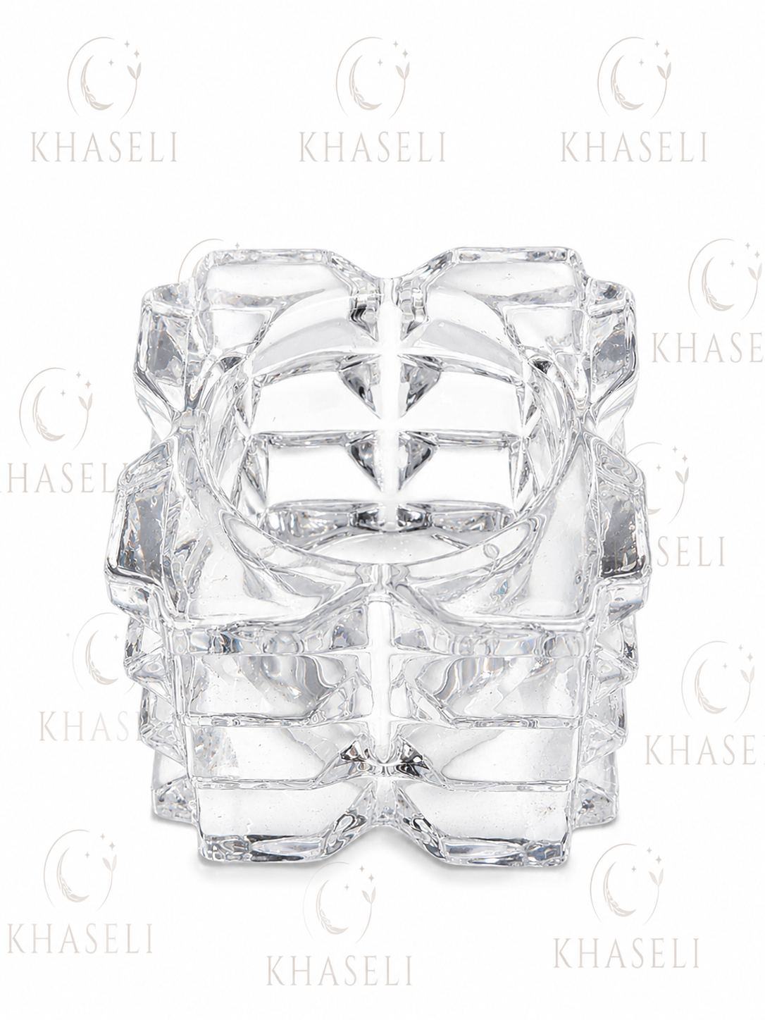 Portavelas de Cristal Cuadrado-Candelabro de Cristal para Velas de Té, Altares y Decoración Esotérica