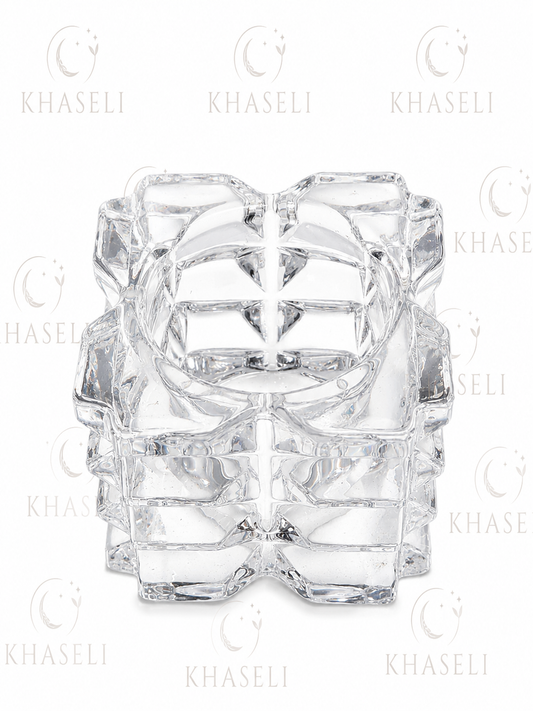 Portavelas de Cristal Cuadrado-Candelabro de Cristal para Velas de Té, Altares y Decoración Esotérica