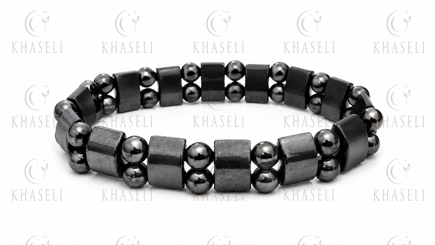 Pulsera de Hematita Natural - Pulsera de Protección, Equilibrio y Energía Positiva