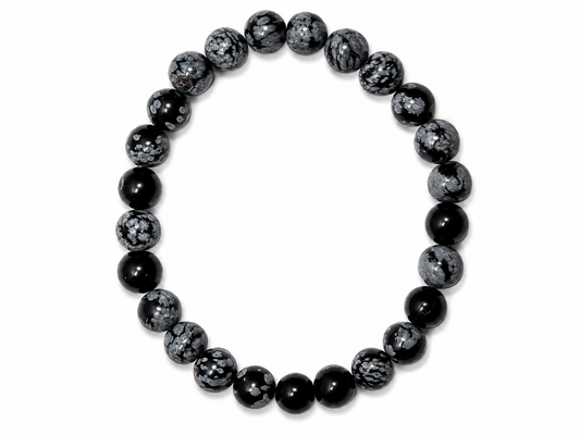 Pulsera de Obsidiana Nevada – Protección, Equilibrio y Energía Positiva