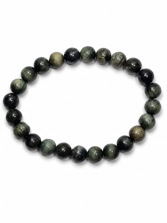 Pulsera de Ojo de Gato Natural-Protección, Intuición y Buena Suerte