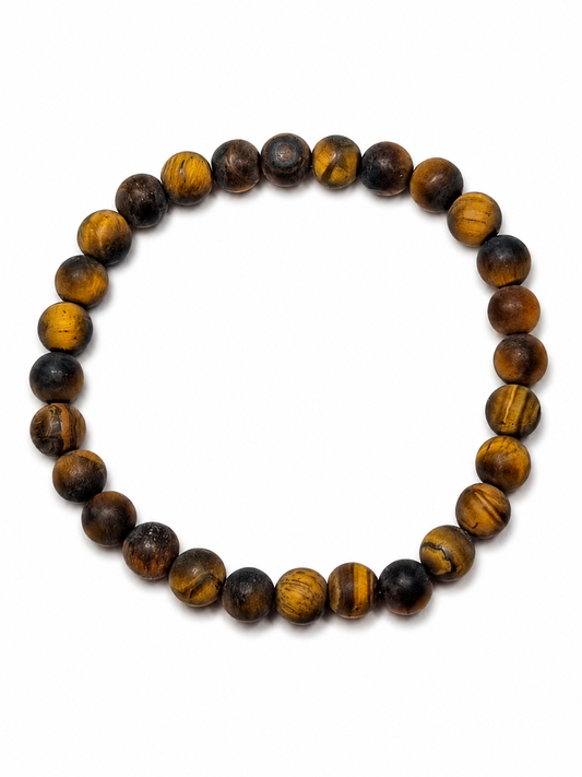 Pulsera de Ojo de Tigre Mate – Protección, Confianza y Equilibrio