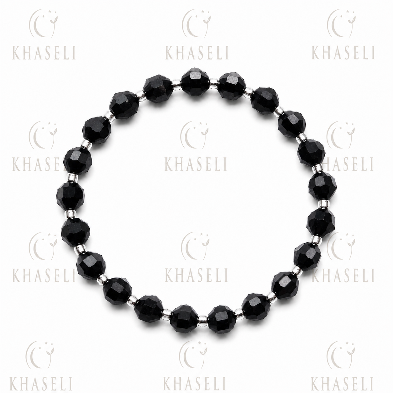 Pulsera de Ónix Negro Facetado – Pulsera de Protección, Fuerza y Equilibrio Energético