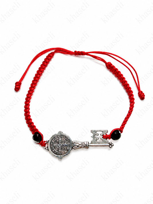 Pulsera de San Benito con Llave de la Abundancia-Protección, Prosperidad y Apertura de Caminos