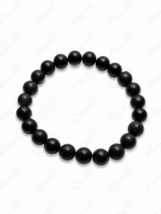 Pulsera de Shungita Natural 8 mm – Protección Energética, Limpieza del Aura y Enraizamiento