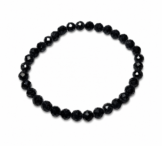 Pulsera de Turmalina Negra Facetada – Protección y Limpieza Energética