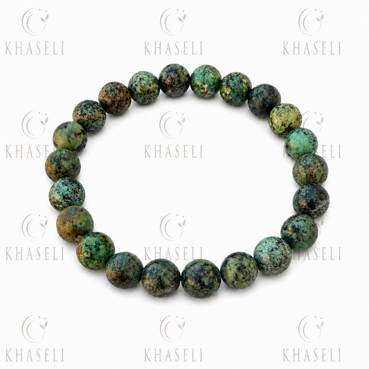 Pulsera de Turquesa Africana Natural – Pulsera de Protección, Transformación y Equilibrio Energético