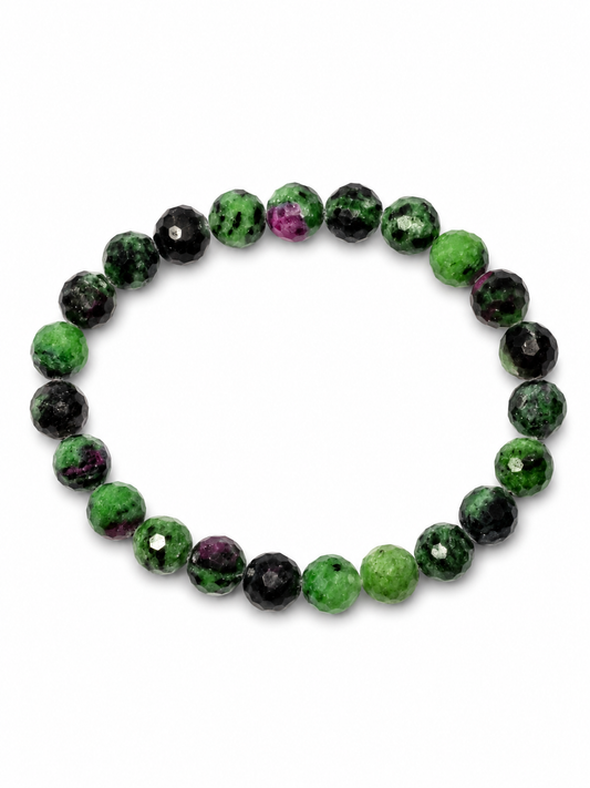 Pulsera de Zoisita con Rubí – Amor, Vitalidad y Crecimiento Espiritual