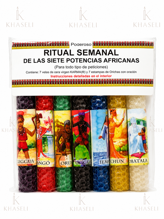 Ritual Semanal de las Siete Potencias Africanas – Kit Esotérico de los Orishas para Protección, Prosperidad y Apertura de Caminos