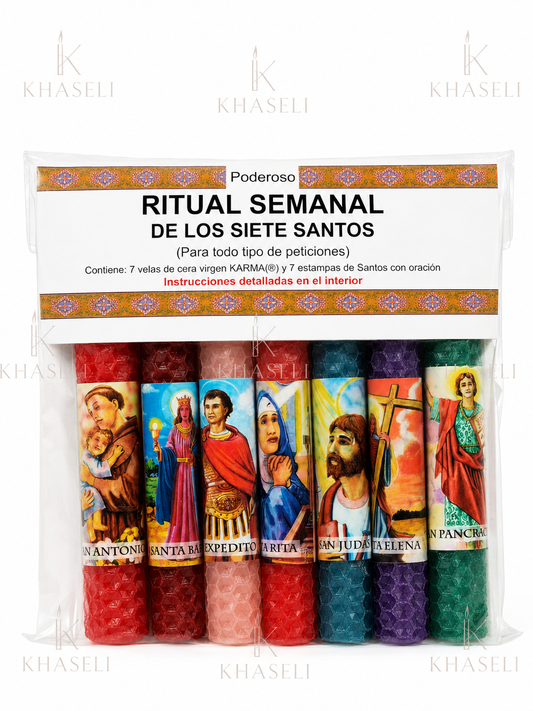 Ritual Semanal 7 Potencias – Kit Esotérico de los Siete Santos para Peticiones y Protección