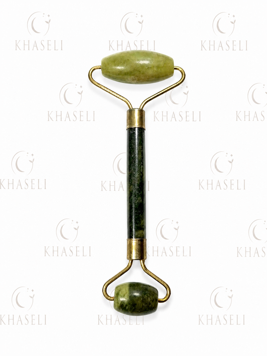 Rodillo Facial de Jade Doble - Masajeador Facial para Belleza, Bienestar y Equilibrio Energético