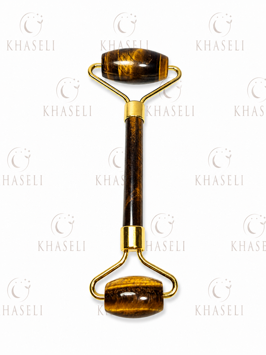 Rodillo Facial de Ojo de Tigre - Masajeador Facial para Belleza, Bienestar y Energía Positiva