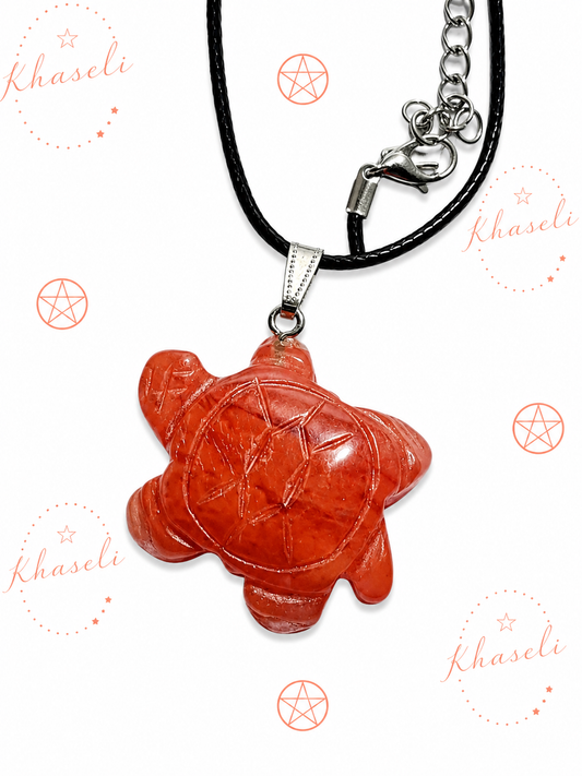 Colgante Tortuga de Cuarzo Cereza – Energía, Amor y Motivación