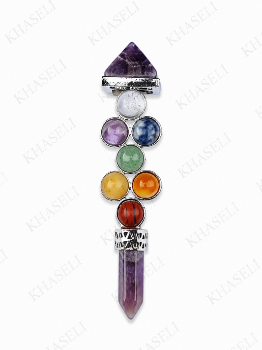 Vara de Amatista 7 Chakras-Protección espiritual, calma y equilibrio energético